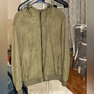 ZaraMan olive green zip up hoodie bomber jacket